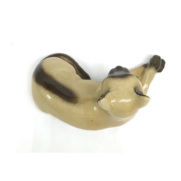 Vintage Siamese Cat Figurine Hand-Painted Ceramic 7" Brazil Collectible Home Dec - Picture 5 of 7